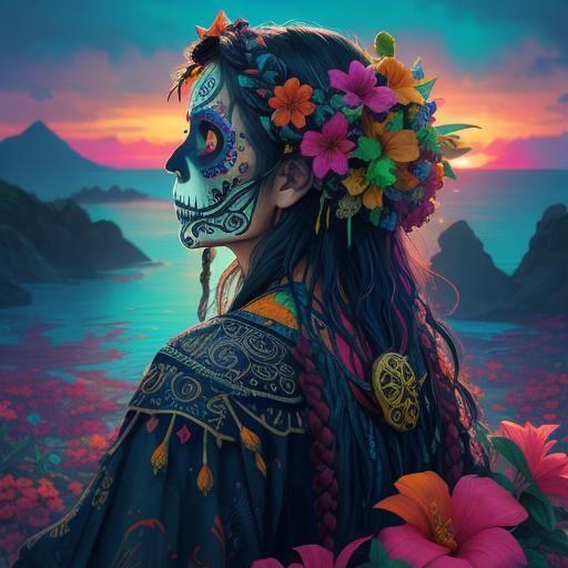 Micronesian Day of the Dead Warrior Mask