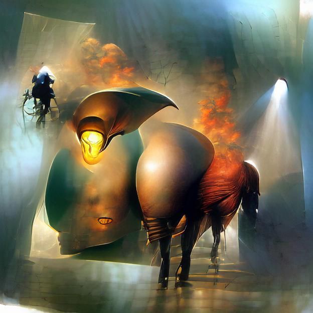 Dark Dullahan Horseman in Gothic Setting