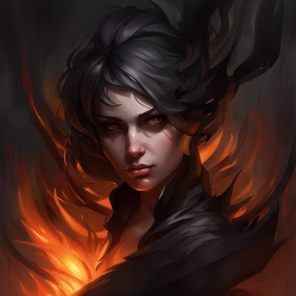 Shadow Girl Portrait in Volumetric Lighting