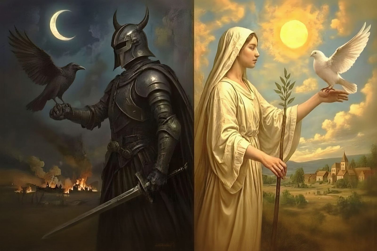 Abstract Light Spectrum in White and Yellow