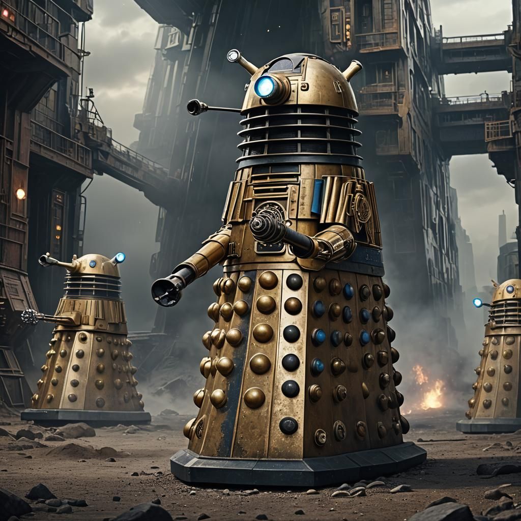 Cyberpunk Dalek in Starfleet Uniform