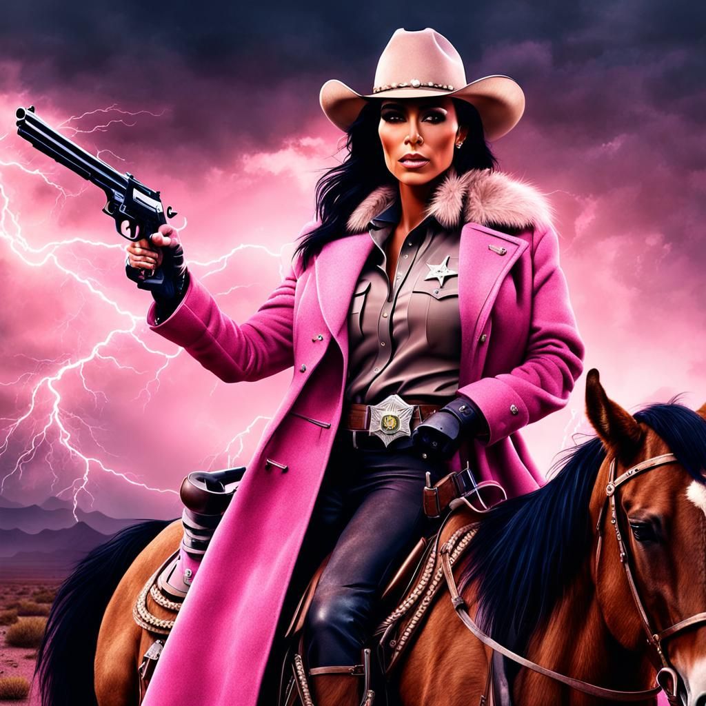 Cowgirl Sheriff Kim Kardashian in Desert Storm