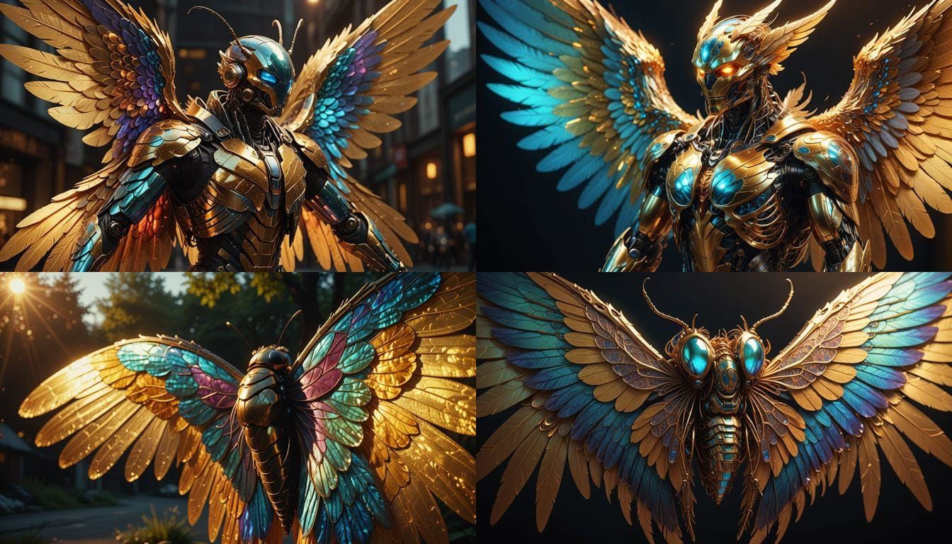 Wing Evolution: Angelic to Mythical in Biomechanical Style