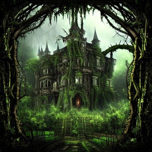 Ominous Haunted Castle Hidden in Overgrown Jungle