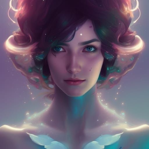 Intricate Space Fairy Portrait in Digital Art Style
