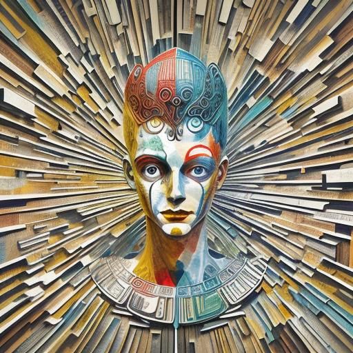 Photorealistic 3D Bra with Harlequin Stripes