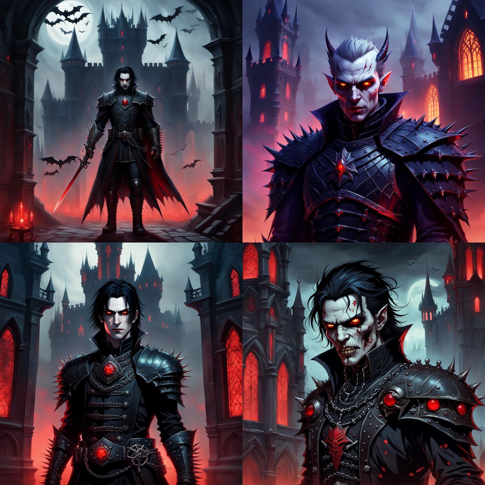 Gothic Vampire in Dark Fantasy Castle