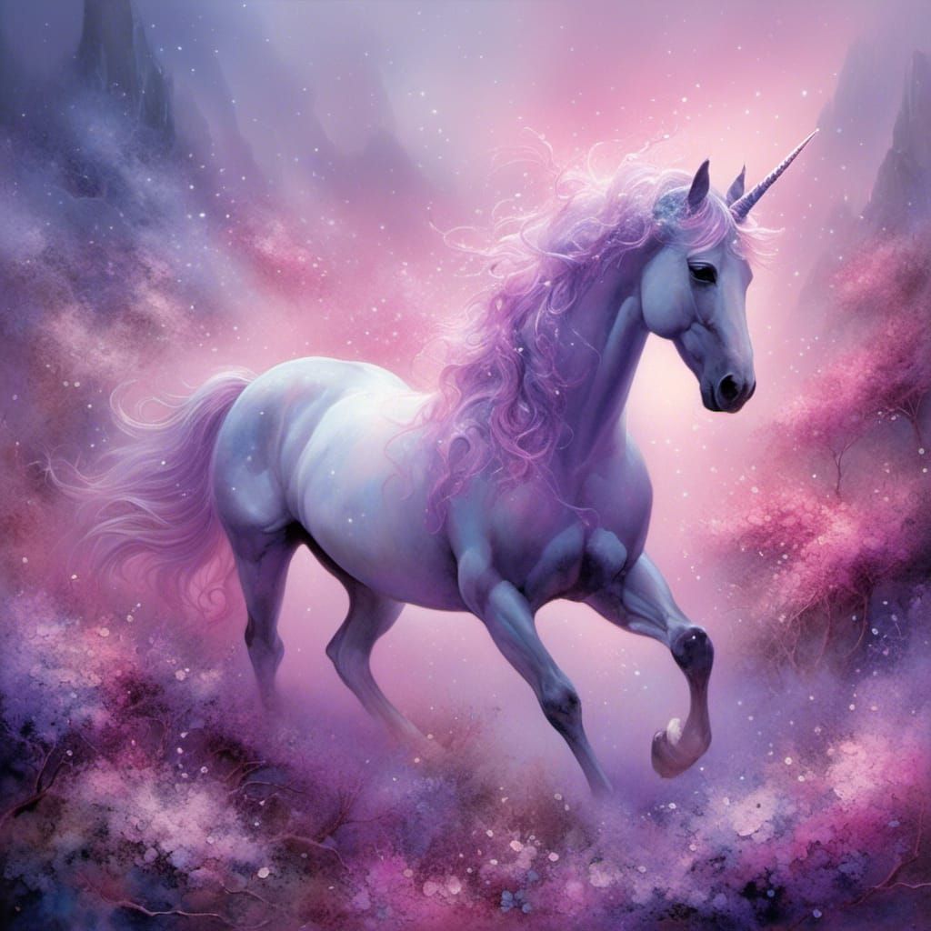 Ethereal Unicorn in Pastel Fantasy Art Style