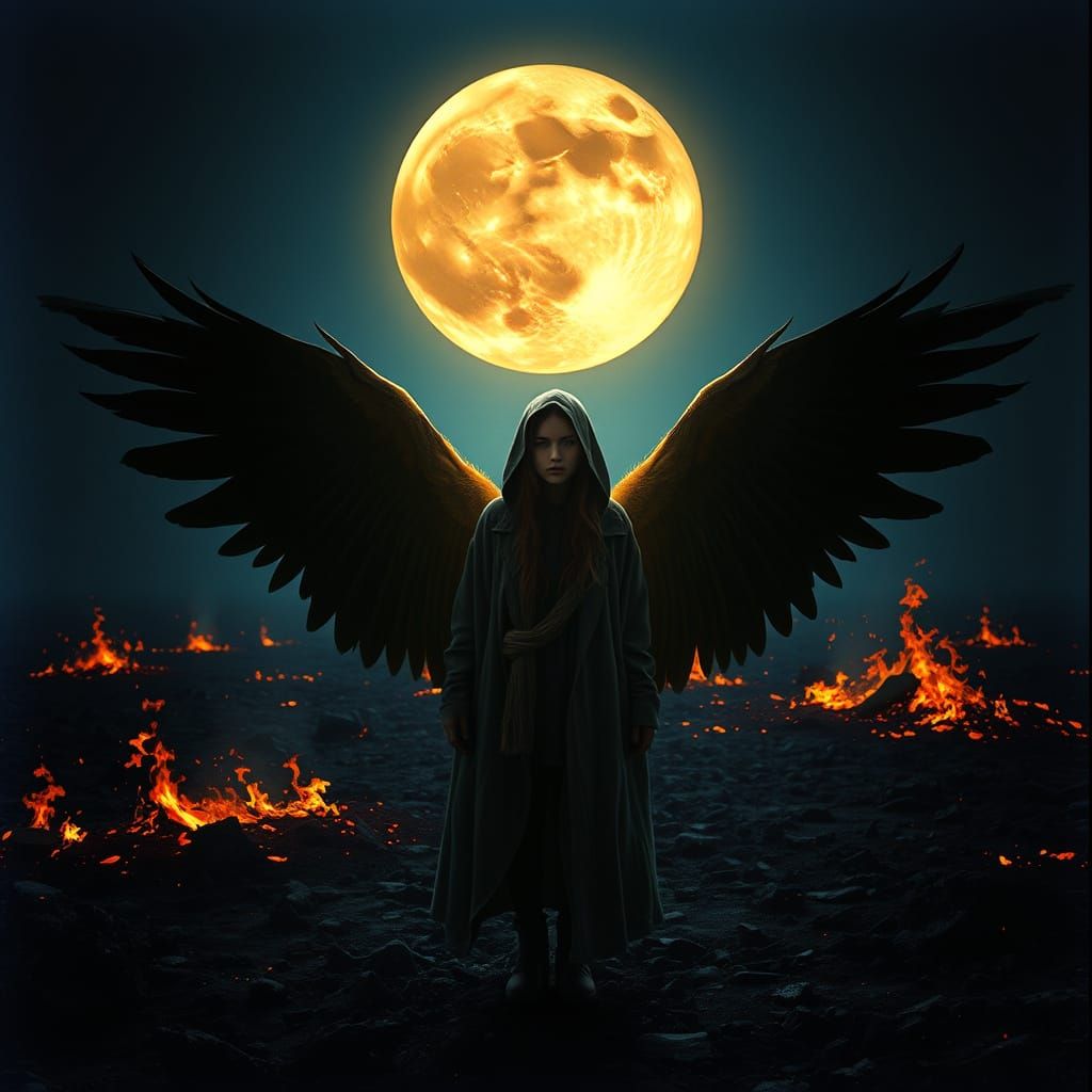 Surreal Goddess Emerges from Ashen Landscape in Cinematic St...