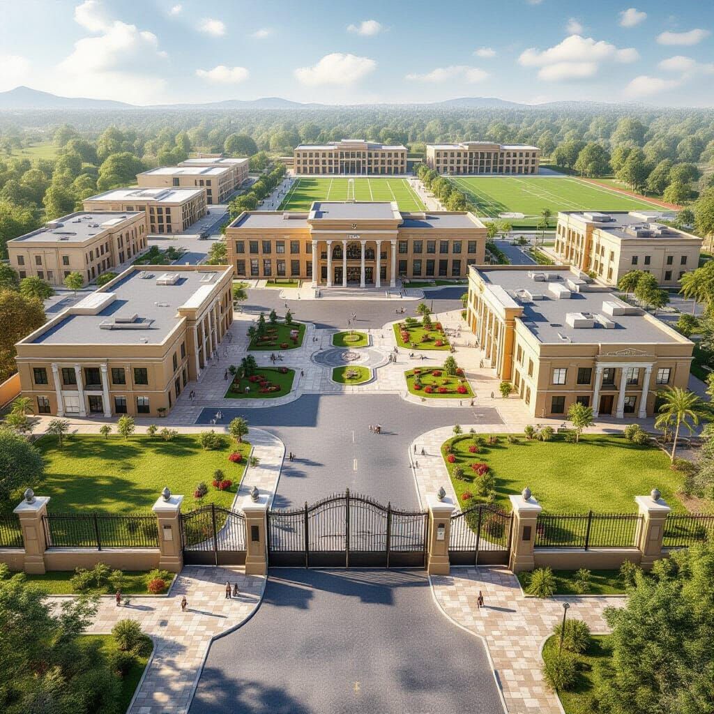 St. Aureum Prestige Institute: Hyperrealistic Campus Map