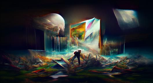 Collapsing Reality: Abstract Cubist Concept Art