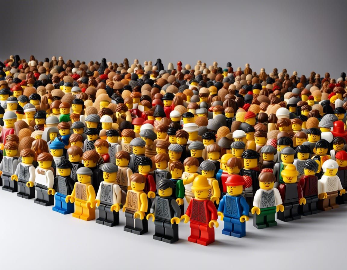 Diverse Group of Lego Minifigures in High-Quality Photo