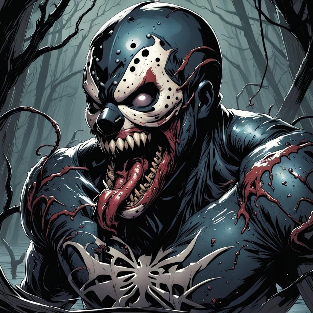 Jason Voorhees Absorbed by Venom: Comic Book Art