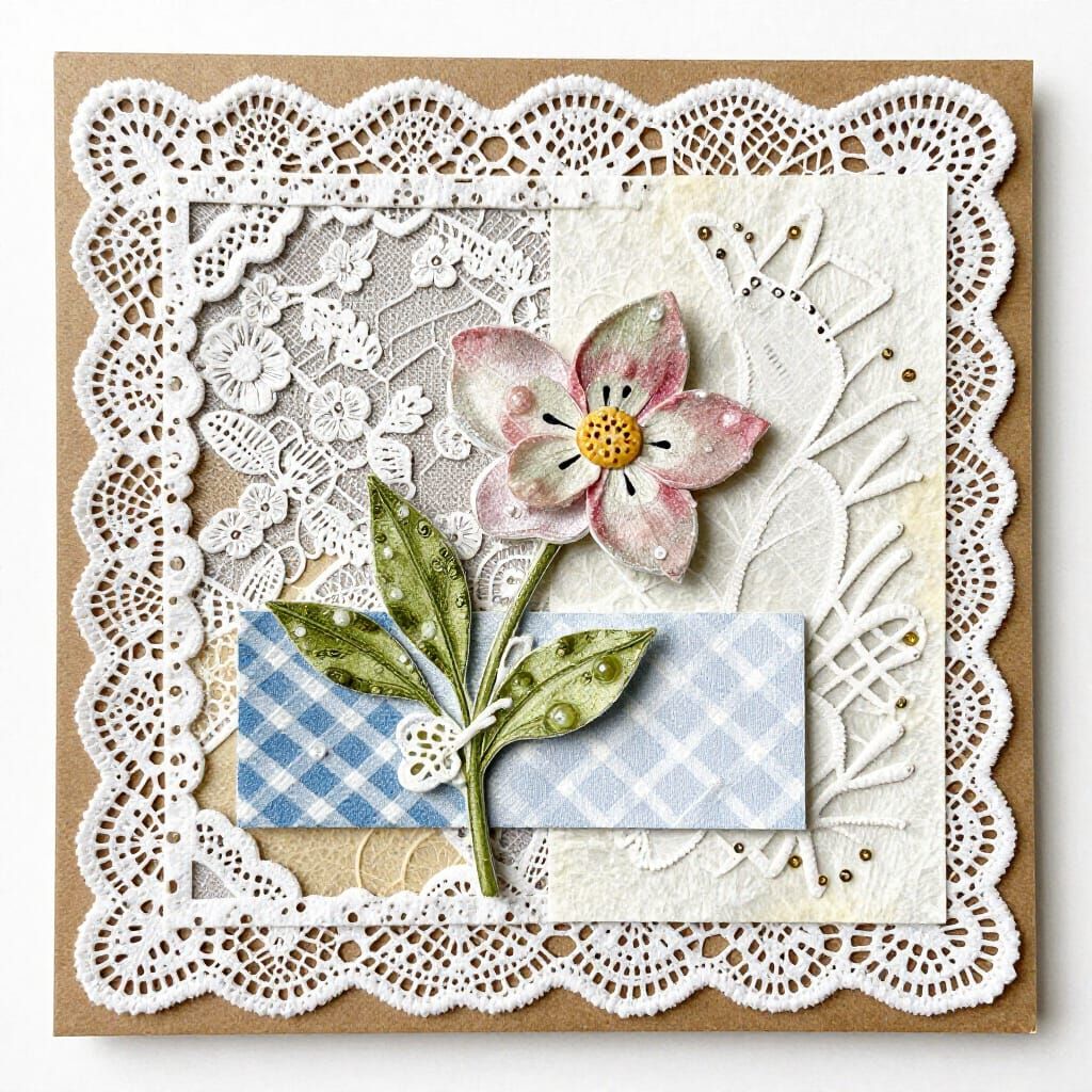 Mixed Media Lace Scrapbook in Tim Holtz Style