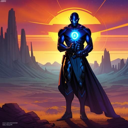 Alien Teleportation on Barren Earth: Comic Book Illustration