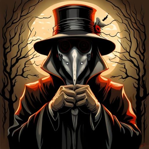 Sinister Plague Doctor in Dark Fantasy Style