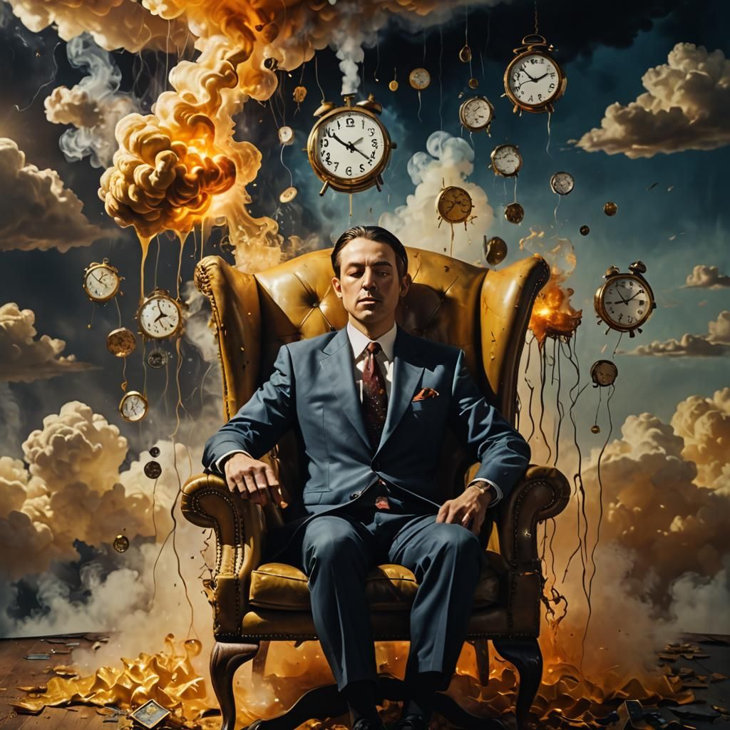 Surreal Melting Dreamscape in Oil Paint