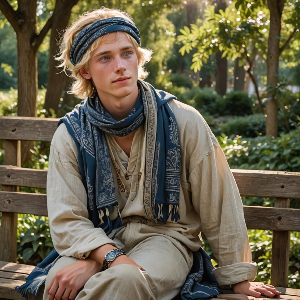 Boy Crossdressing in Traditional Dress, Fashion Photography