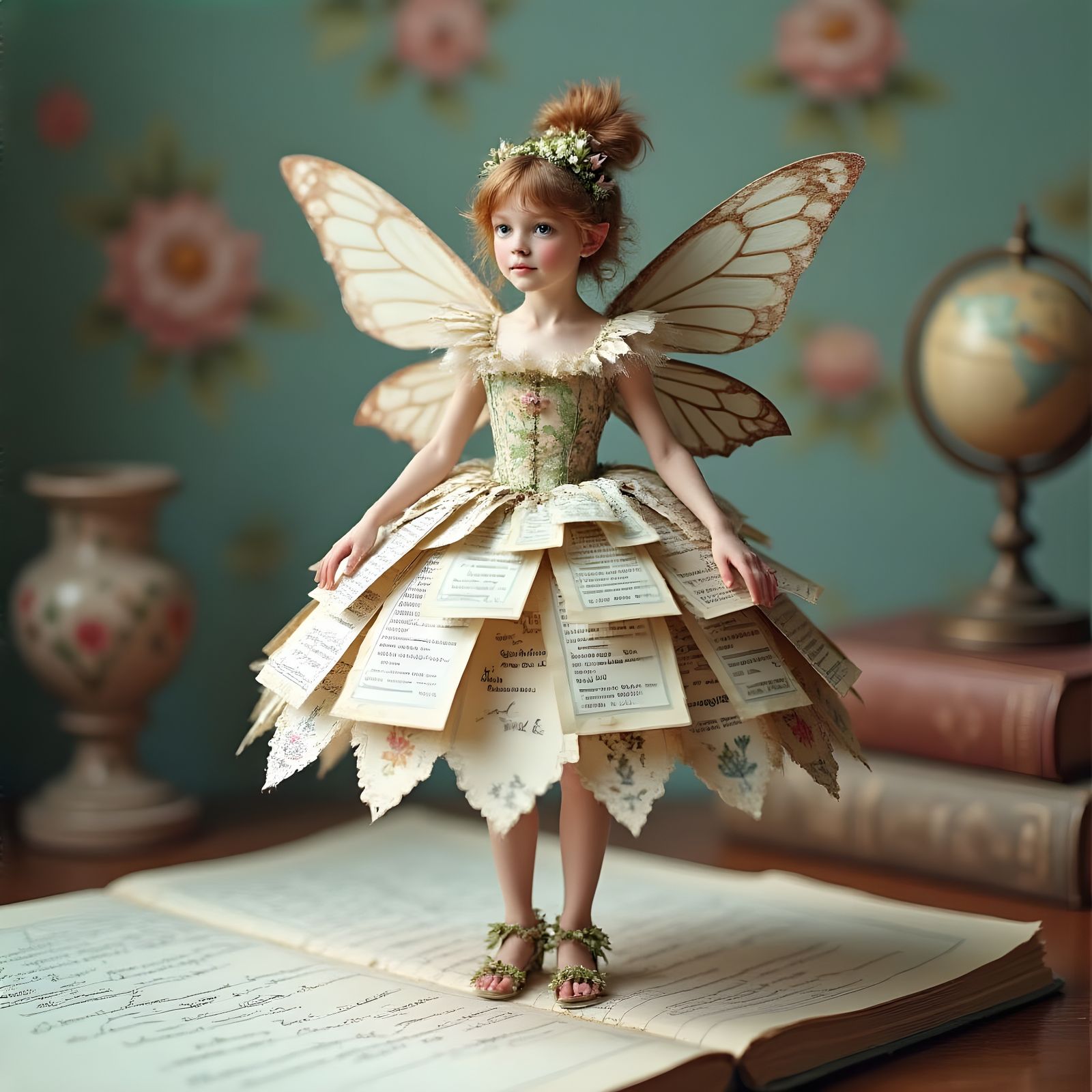 Fairy in Paper Dress, Rococo Style
