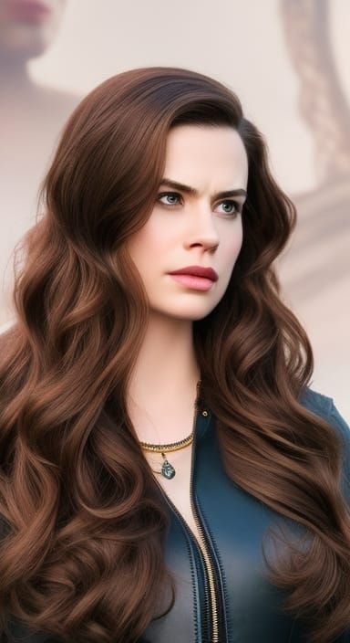 Hayley Atwell in Medieval Market, Hyperrealistic Digital Art