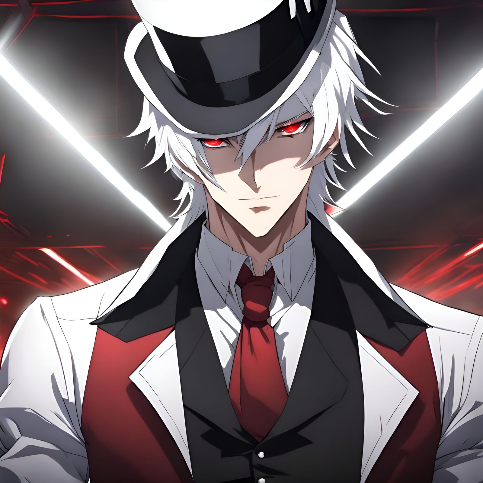 Anime Man in Top Hat with Dynamic Lighting