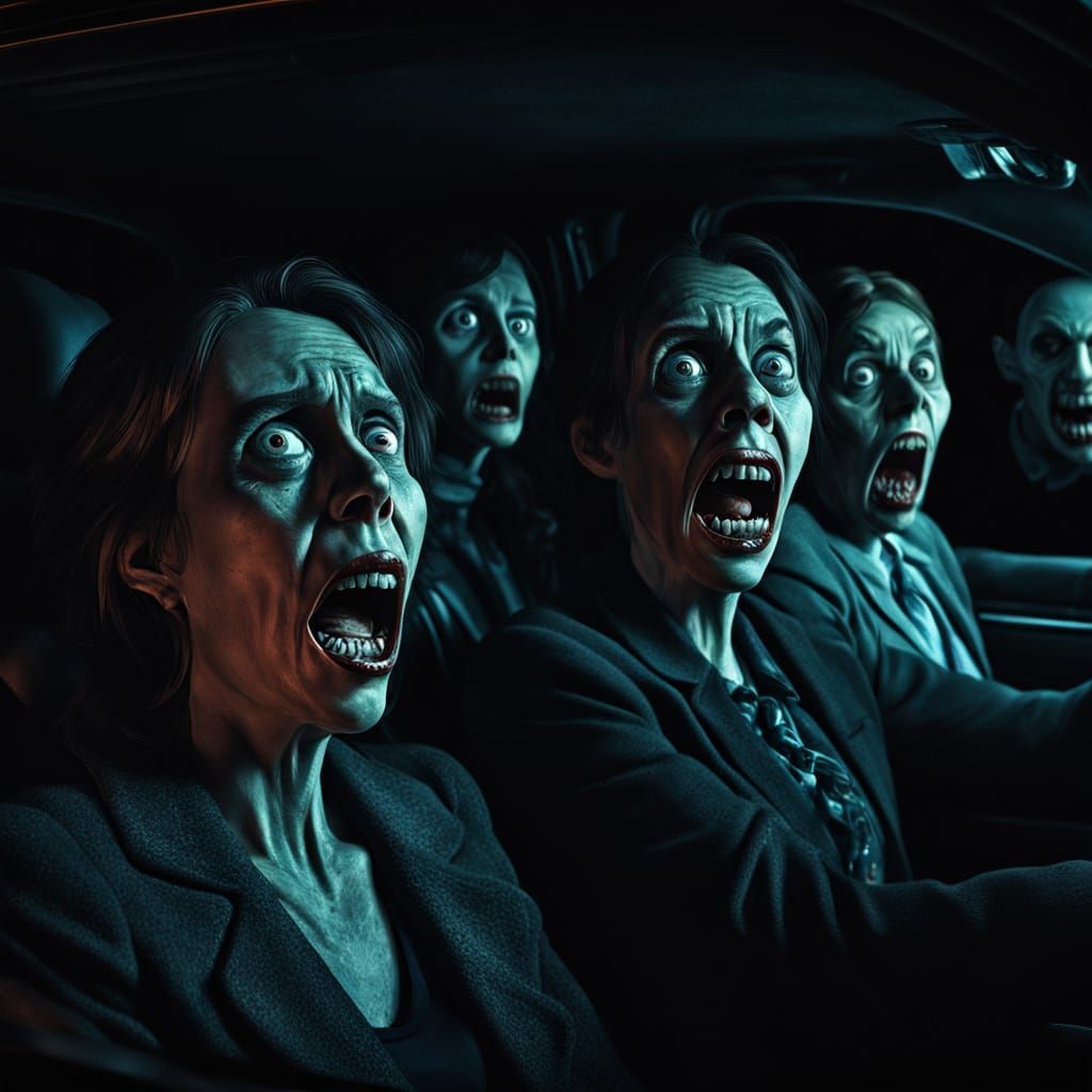Terrifying Horror Movie Scene in Grotesque Digital Art