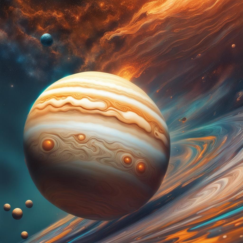 Hyperrealistic Jupiter in Dramatic Lighting