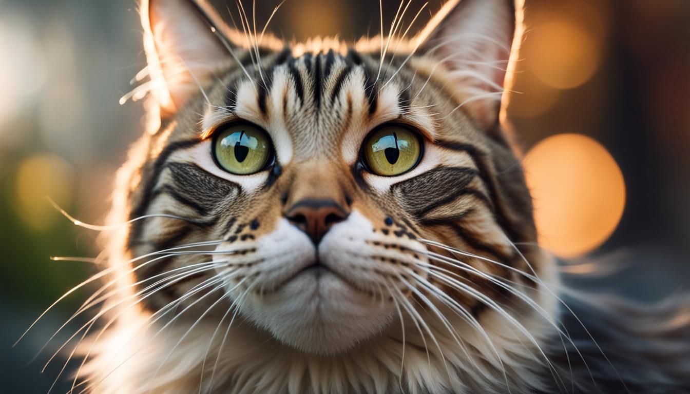 Detailed Close-Up of a Cute Cat Face