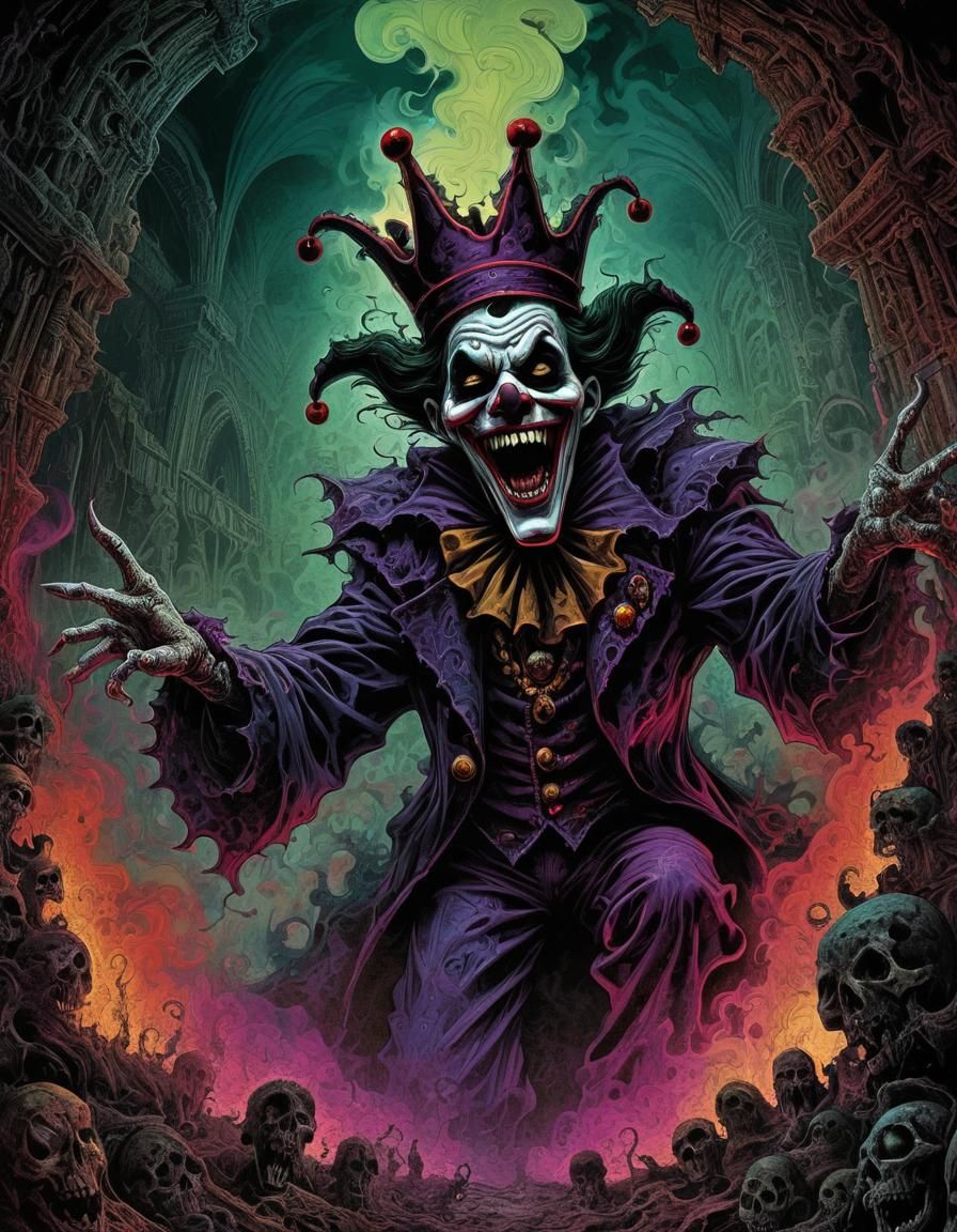 Macabre, twisted fractal,hyperdetailed themed Horror,refined deep color,film noir spectrum blended,underground comix,dar...