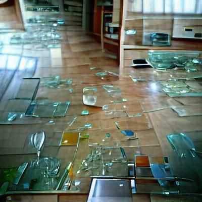Abstract Composition of Shattered Glass