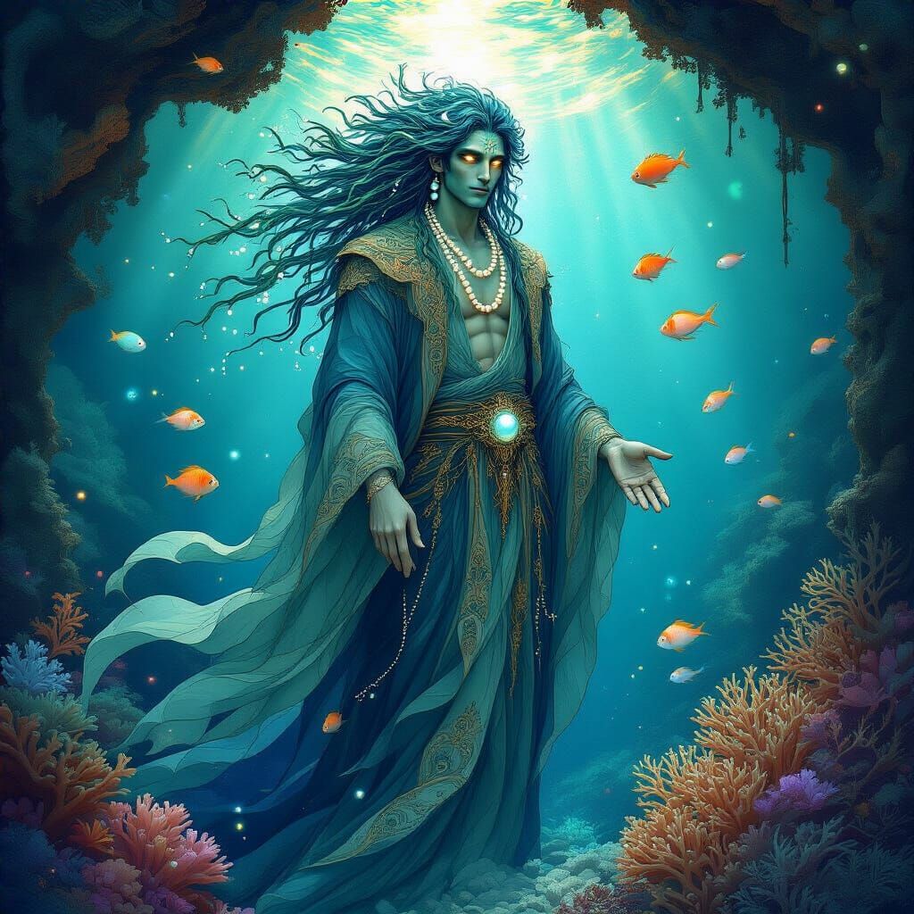 Deep Sea Spirit in Art Nouveau Style