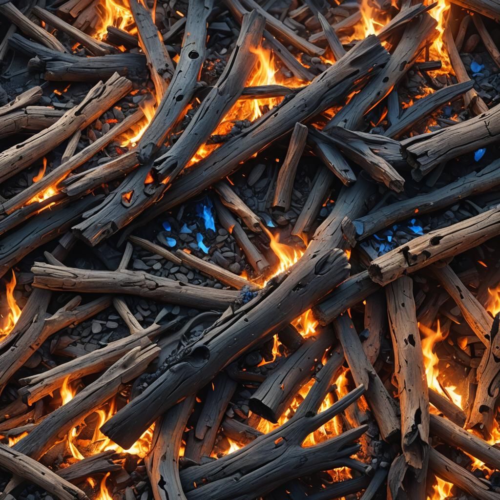 Driftwood Ablaze: A Digital Matte Painting