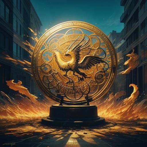 Phoenix Rising: Surreal Graffiti Art with Tarot and Coins