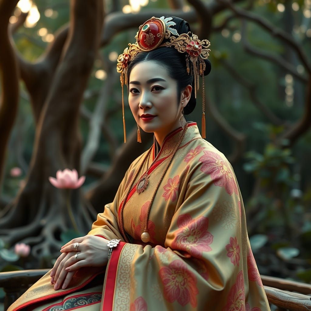 Empress Dowager Mu in Traditional Chinese Imperial Attire