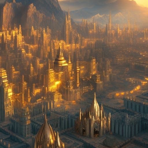 golden city of El Dorado being sieged by an army of Silver