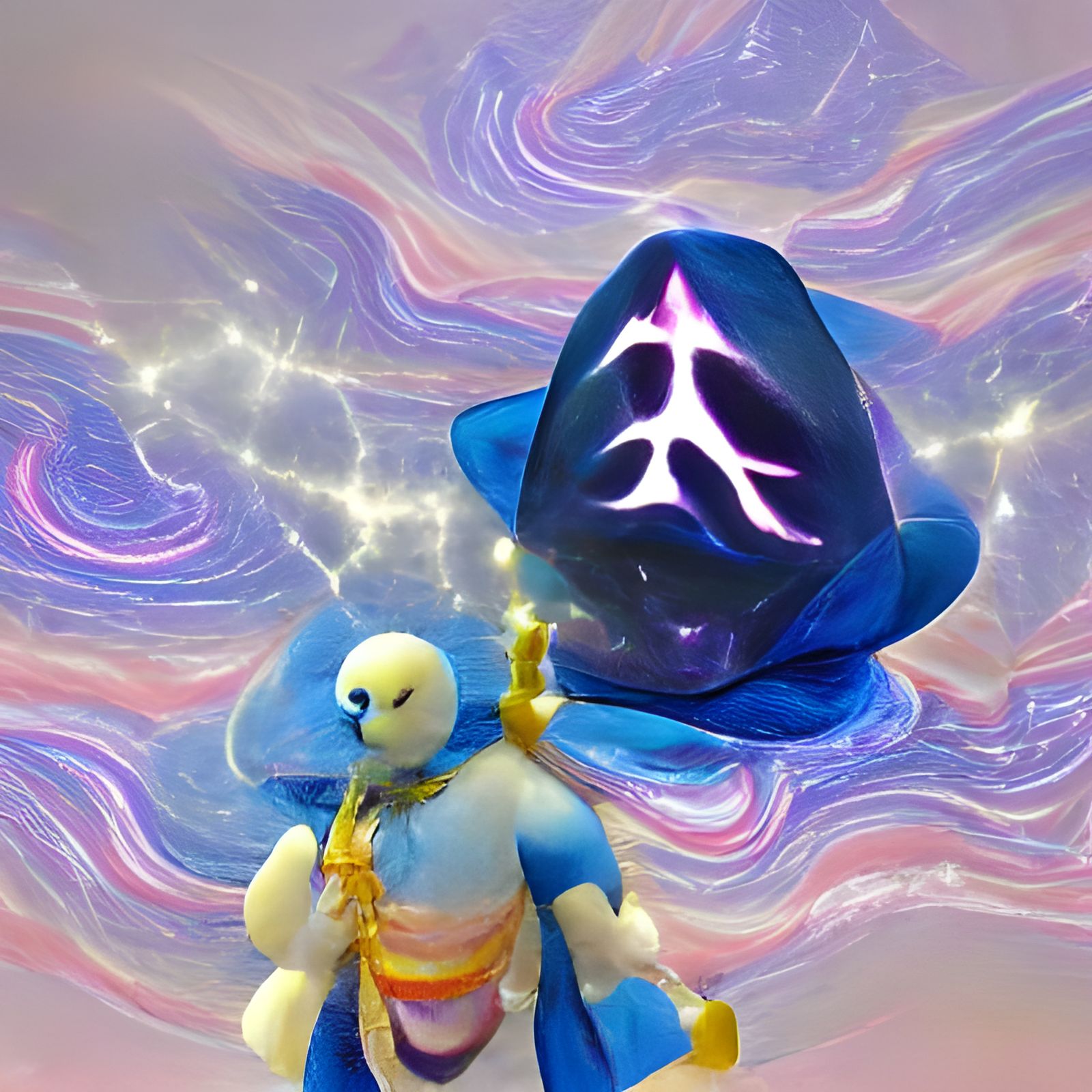 Confident Astral Traveler Amidst Cosmic Energies