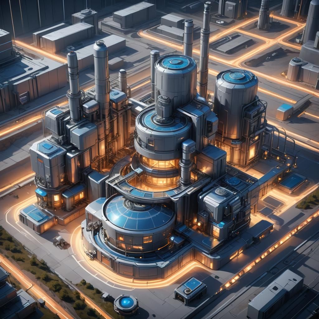 Futuristic Small Modular Reactor Concept Art