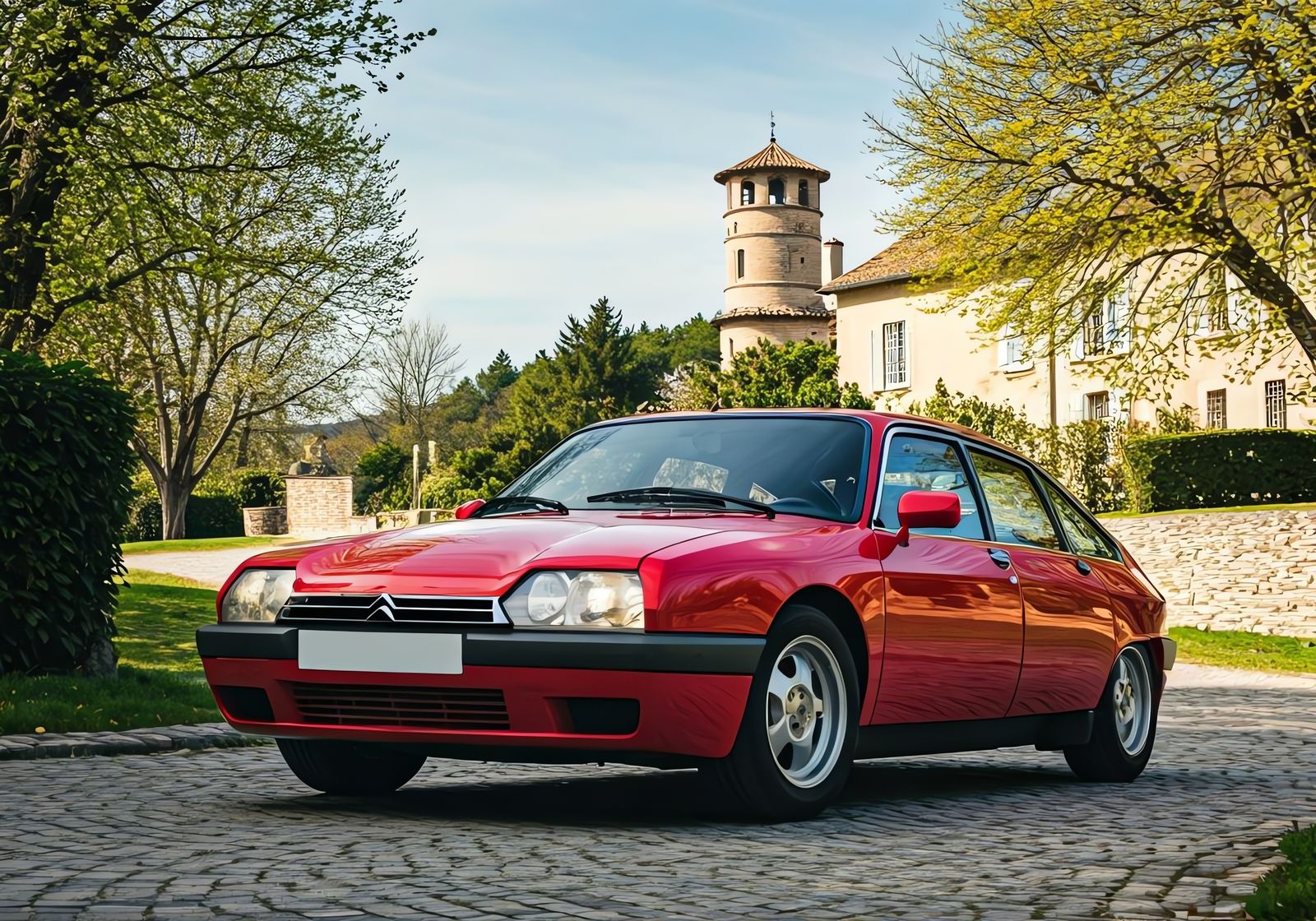 Red 1993 Citroën GS Hypercar Drifting in Provence