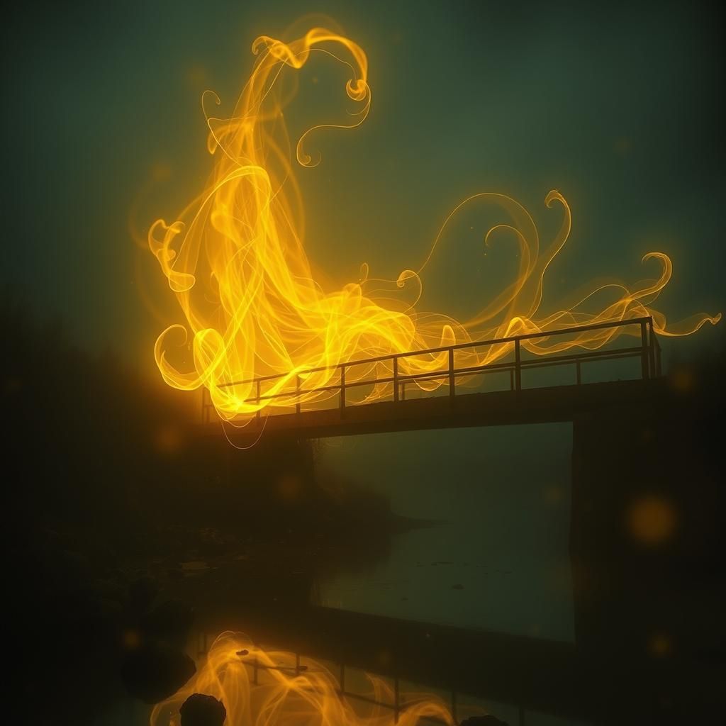 Bridge Flaring Gold Light in Magic Realism