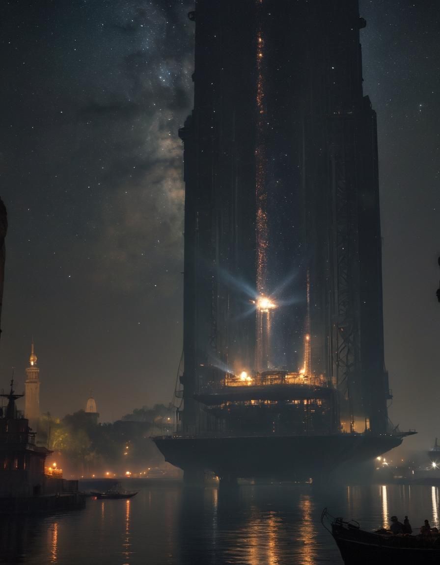 Surreal Alpine Landscape with Dazzling Sky