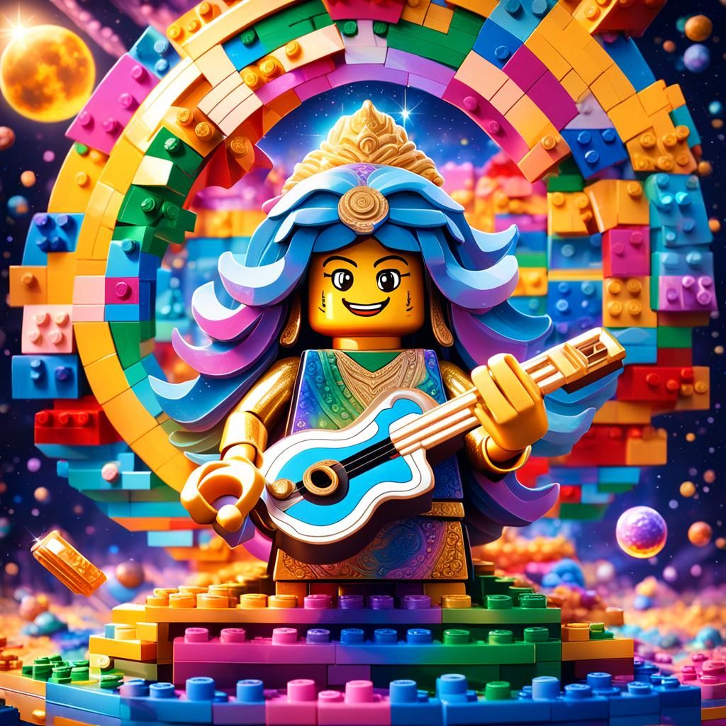 Saraswati Builds a Lego World: Astral Illustration
