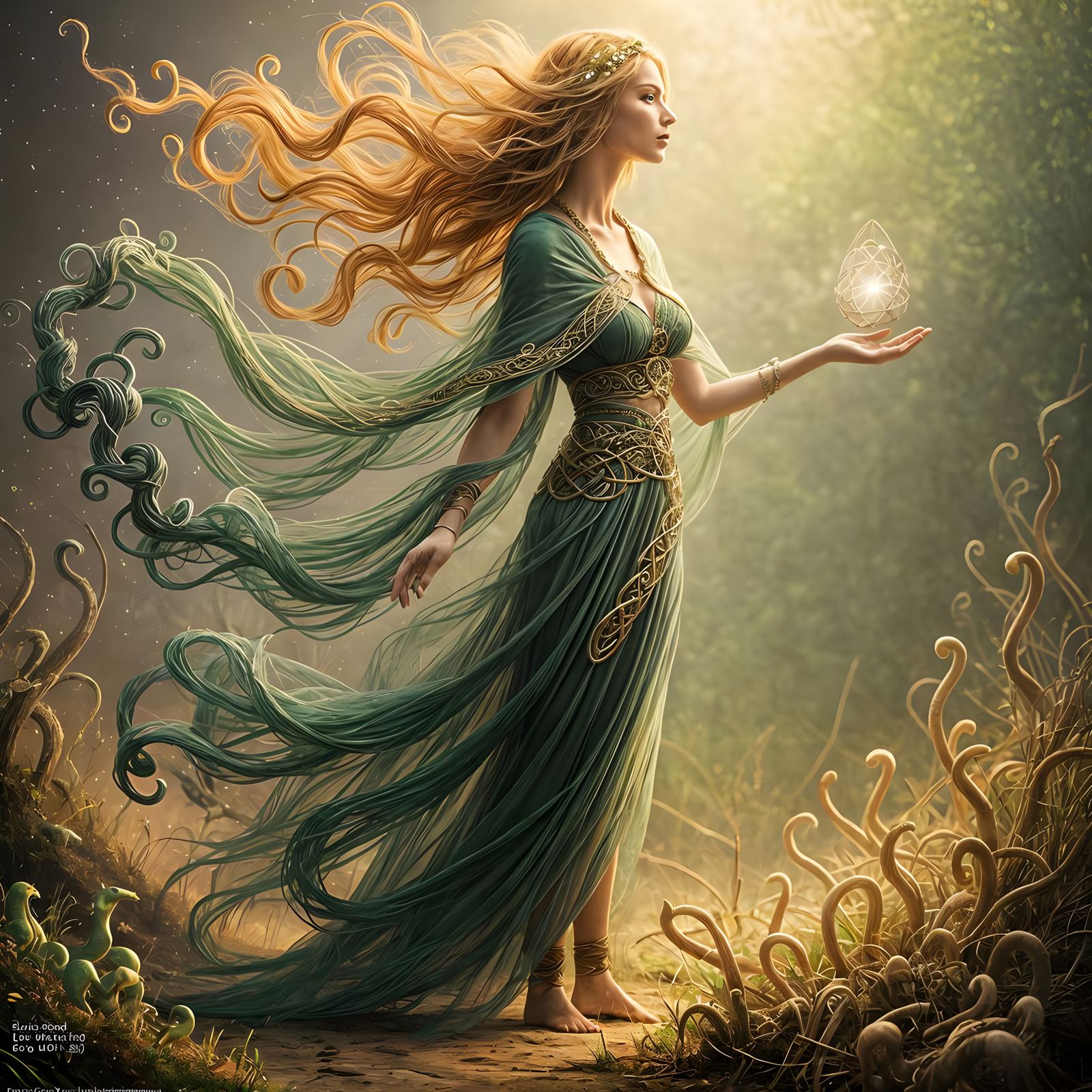 Celtic Goddess of Rebirth in Ethereal Magic
