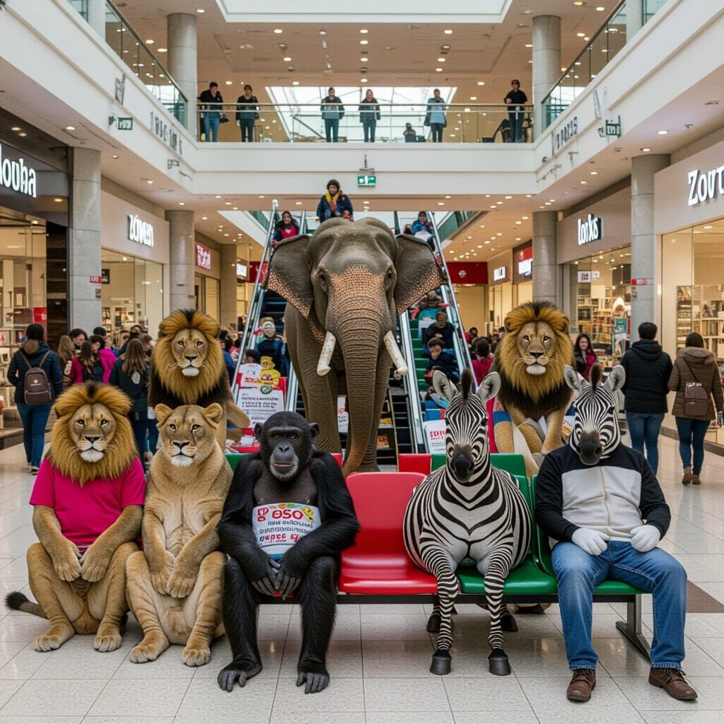 Zoo Animals Invade Shopping Center: Epic Scene