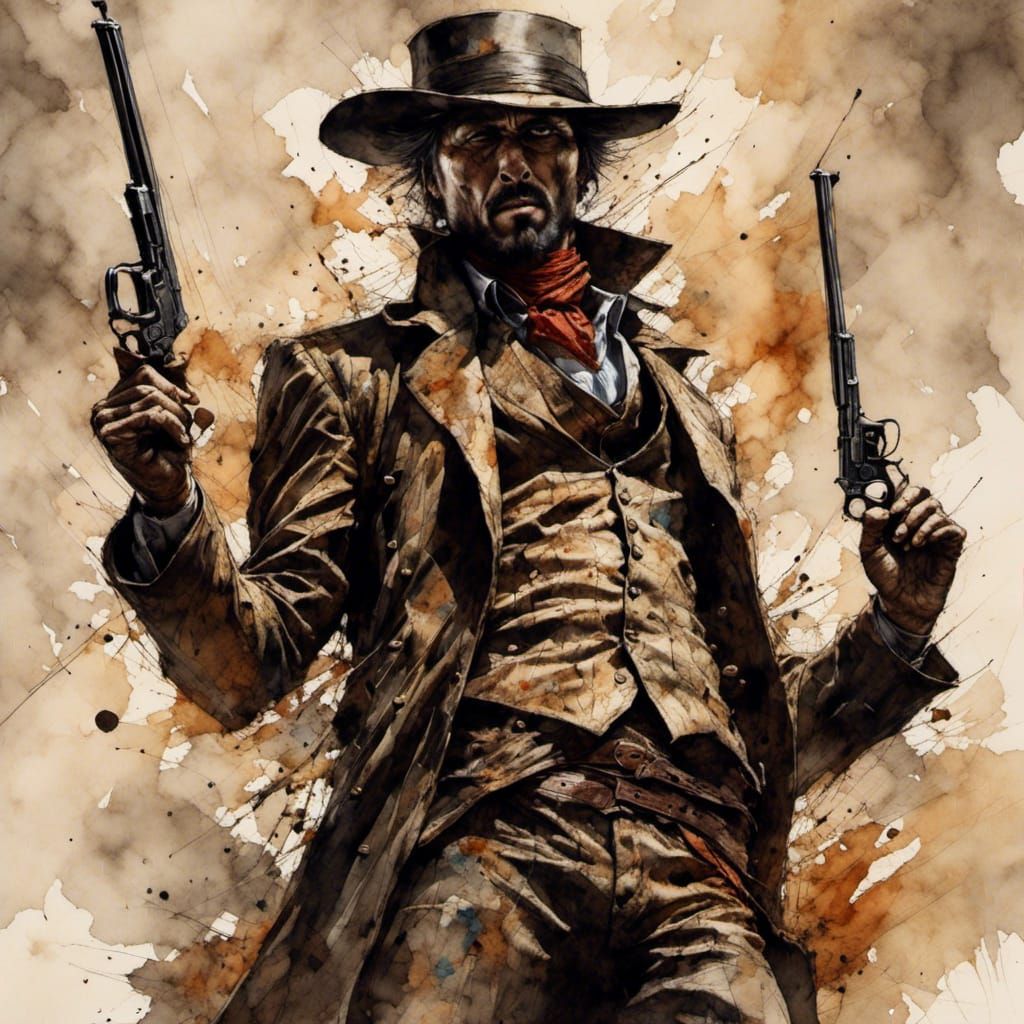 Intense Spaghetti Western Gunfight Scene