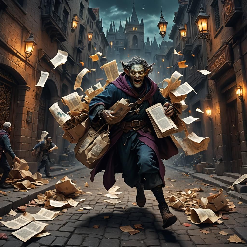 Goblin Courier Chase in Medieval City