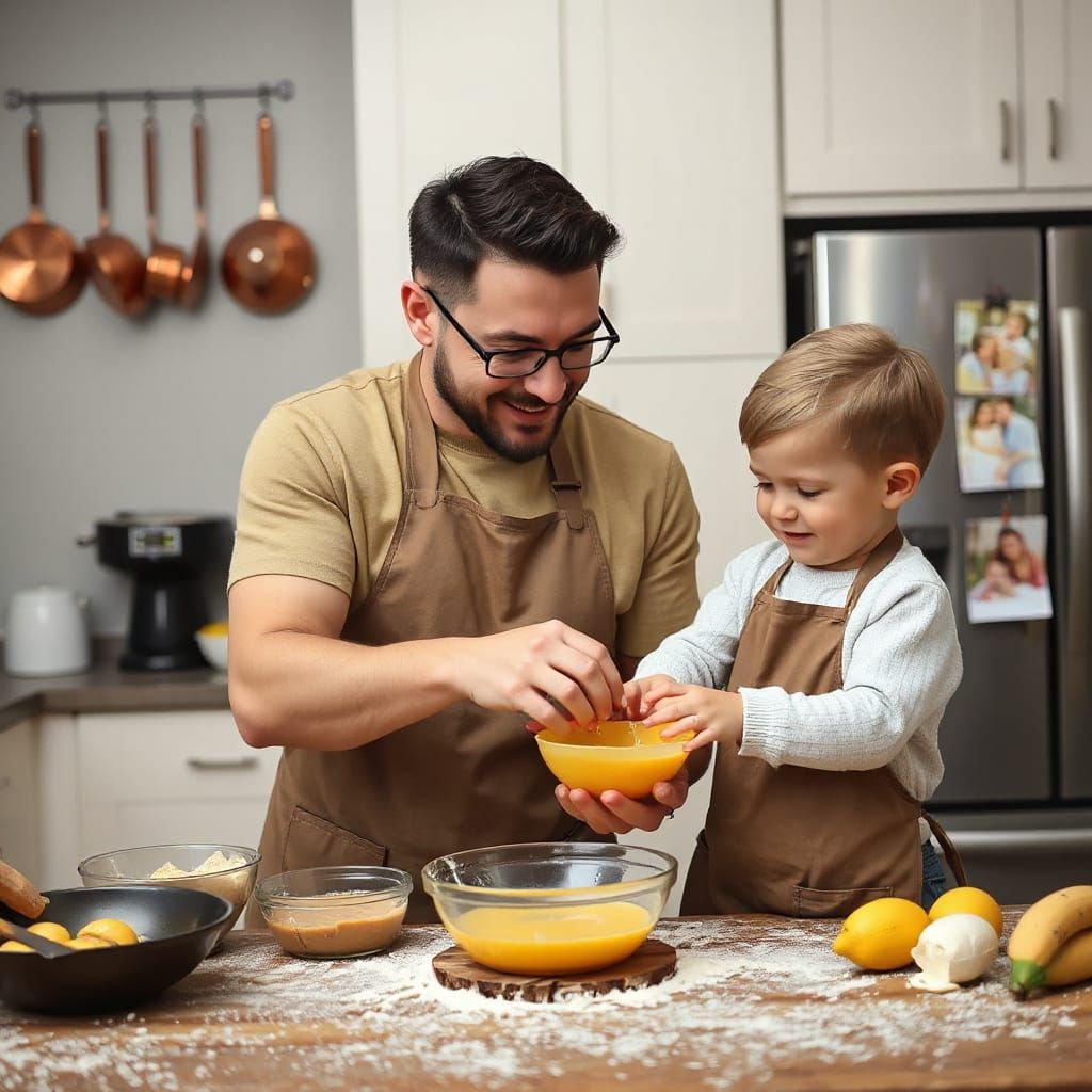 Father and Child Cooking: A Heartwarming Family Moment