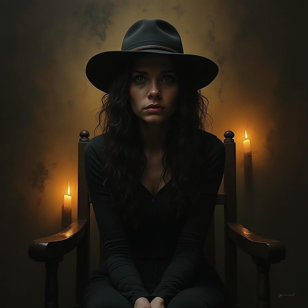 Haunting Portrait of Anxiety in Dark, Muted Colors