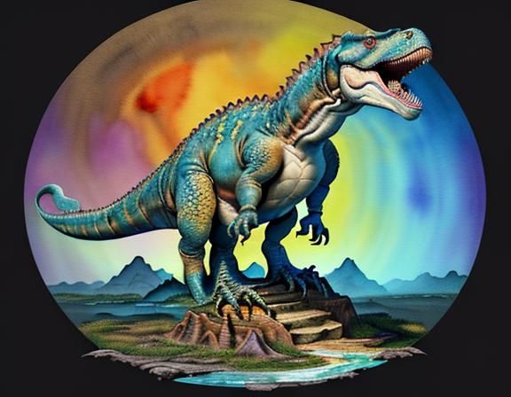 Dinosaur Fossil in Detailed Matte Painting