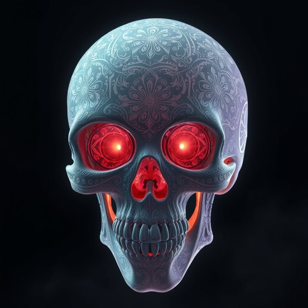 Ethereal Skull in Dark, Ominous Style