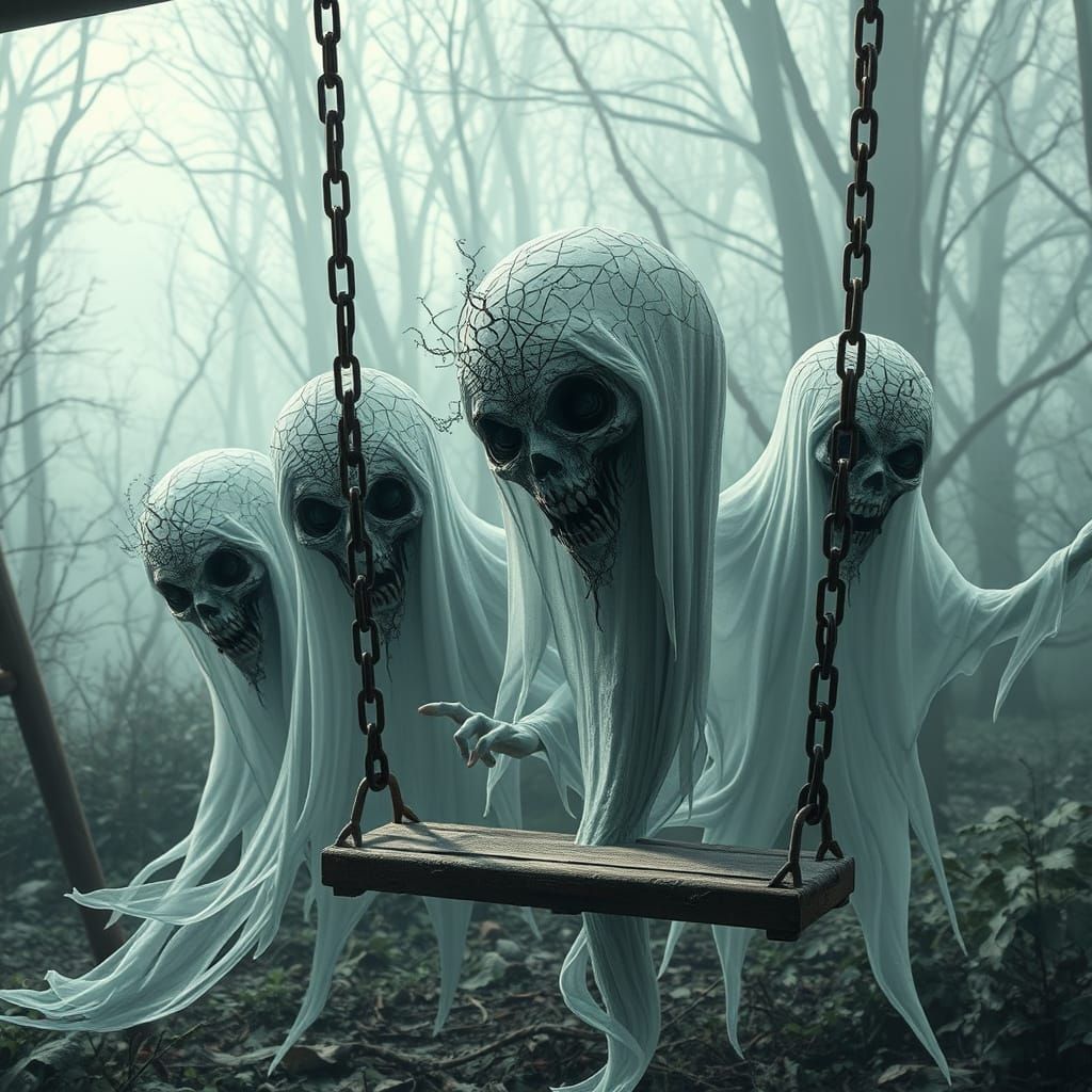 Ethereal Ghosts Converge in Abandoned Playground of Ominous ...